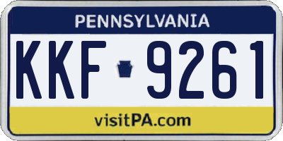 PA license plate KKF9261