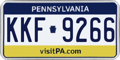 PA license plate KKF9266