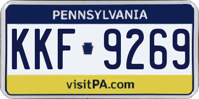 PA license plate KKF9269