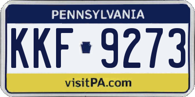 PA license plate KKF9273