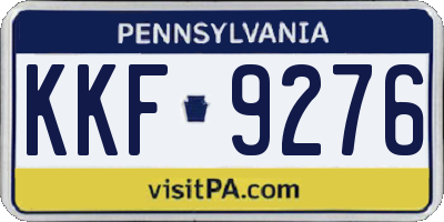 PA license plate KKF9276