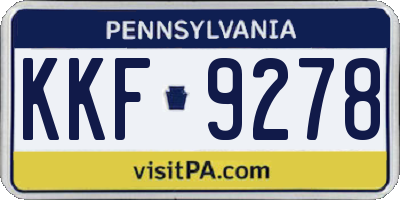 PA license plate KKF9278