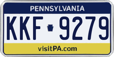 PA license plate KKF9279