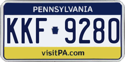 PA license plate KKF9280