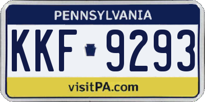 PA license plate KKF9293
