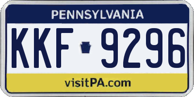 PA license plate KKF9296
