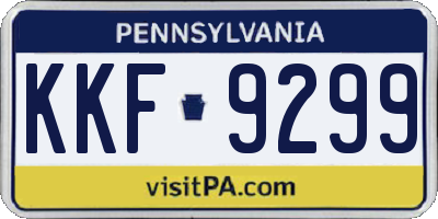 PA license plate KKF9299