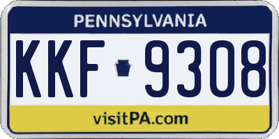 PA license plate KKF9308