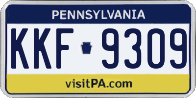 PA license plate KKF9309