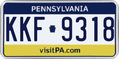 PA license plate KKF9318