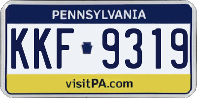 PA license plate KKF9319