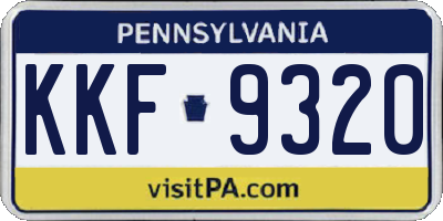 PA license plate KKF9320