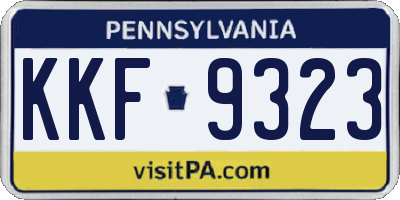 PA license plate KKF9323