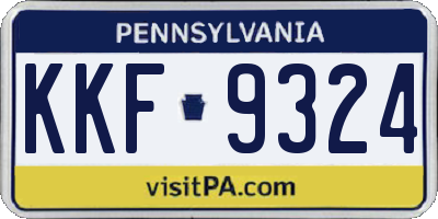 PA license plate KKF9324