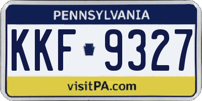 PA license plate KKF9327