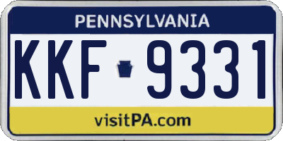 PA license plate KKF9331