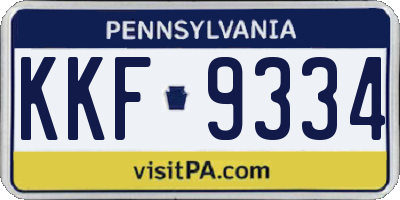 PA license plate KKF9334