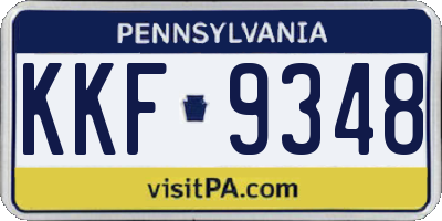 PA license plate KKF9348