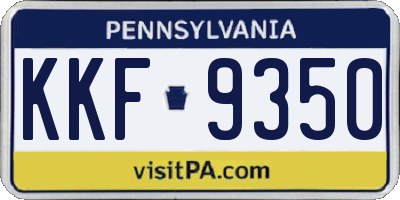 PA license plate KKF9350