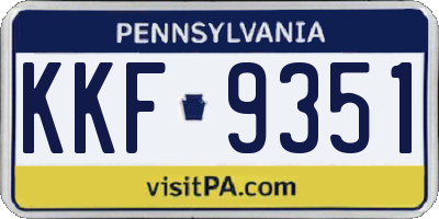 PA license plate KKF9351