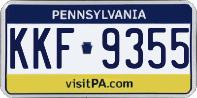 PA license plate KKF9355