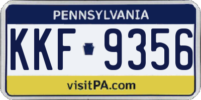PA license plate KKF9356