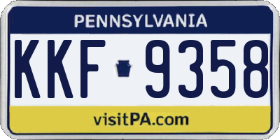PA license plate KKF9358