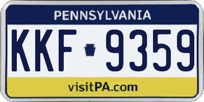 PA license plate KKF9359