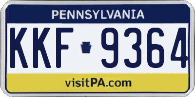 PA license plate KKF9364