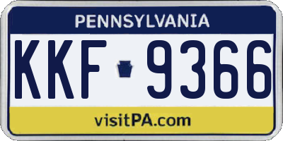 PA license plate KKF9366