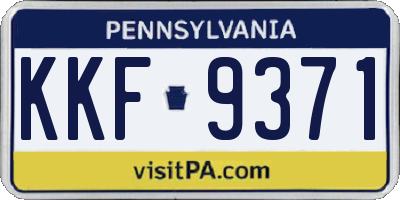 PA license plate KKF9371