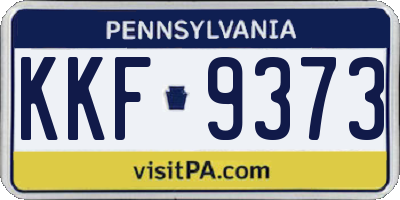 PA license plate KKF9373