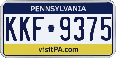 PA license plate KKF9375