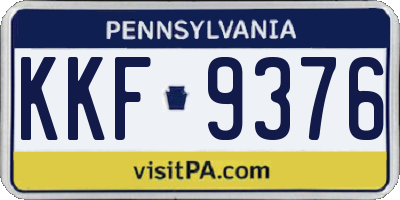 PA license plate KKF9376