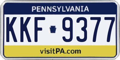 PA license plate KKF9377
