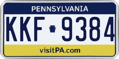 PA license plate KKF9384
