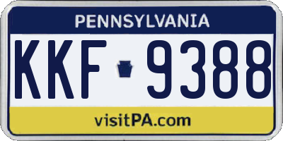 PA license plate KKF9388