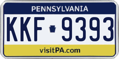 PA license plate KKF9393