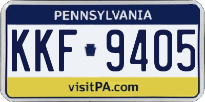 PA license plate KKF9405
