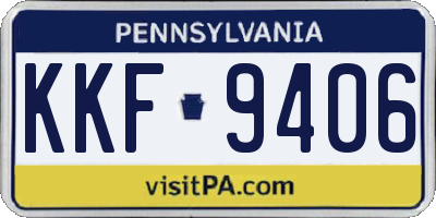 PA license plate KKF9406