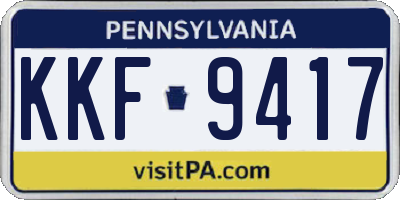 PA license plate KKF9417