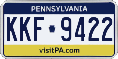 PA license plate KKF9422