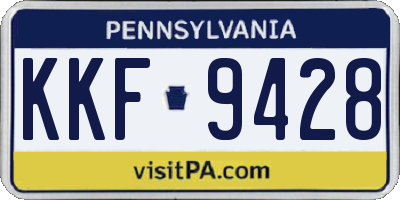 PA license plate KKF9428
