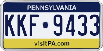 PA license plate KKF9433