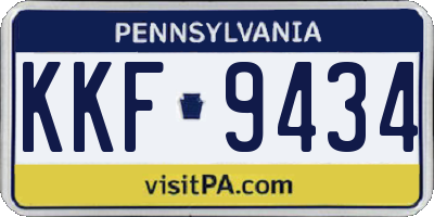 PA license plate KKF9434
