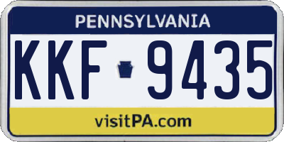PA license plate KKF9435