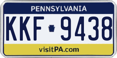 PA license plate KKF9438