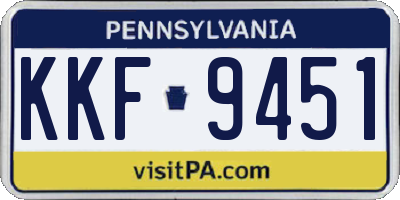 PA license plate KKF9451