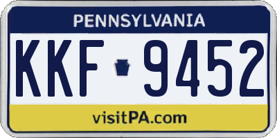 PA license plate KKF9452