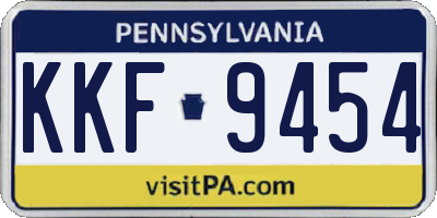 PA license plate KKF9454